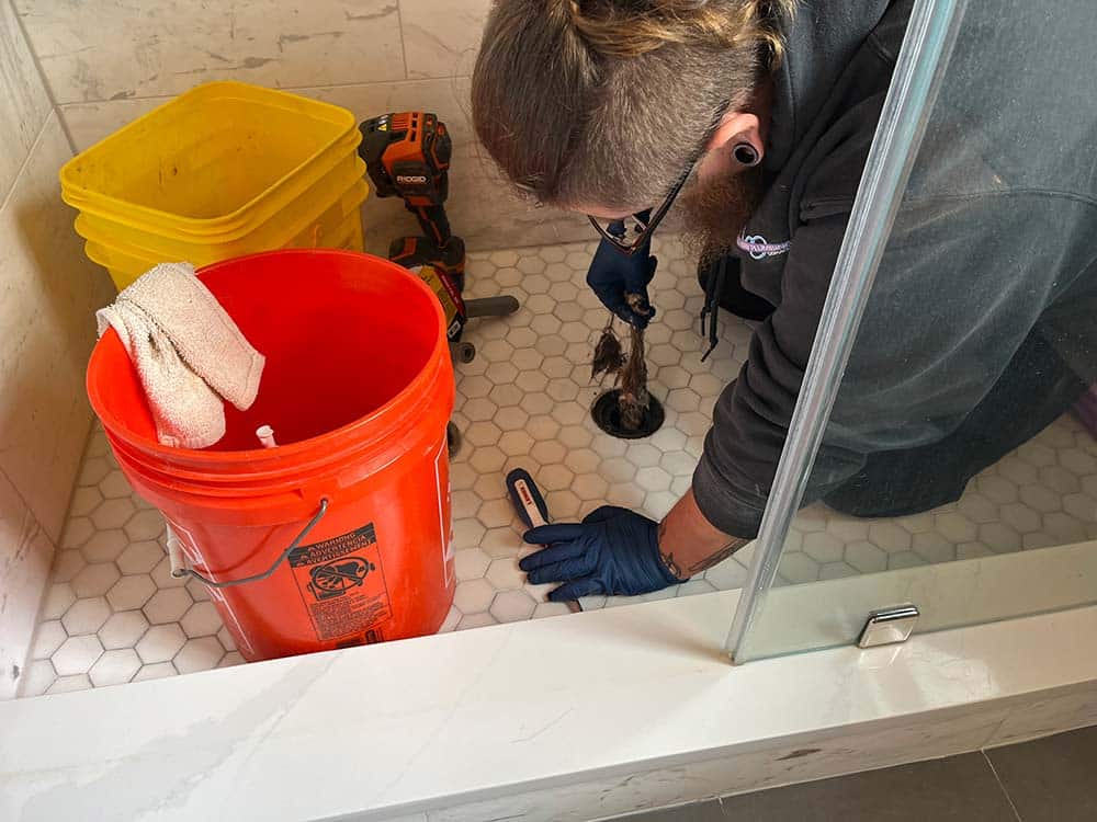 Cleaning hair out of a drain